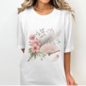 Roze veren en fan T-shirt