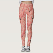 Roze veren flamingo leggings yogabroek (Voorkant)