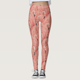 Roze veren flamingo leggings yogabroek