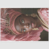 Roze veren hoofdtooi met  Crown Decoupage Tissuepapier (Voorkant)