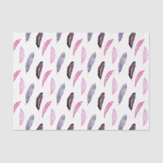 Roze veren (Ontwerp 68 Roze Reeks) Tissuepapier (Voorkant)