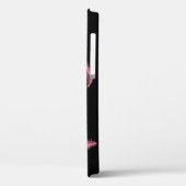 Roze veren op zwart Case-Mate iPhone case (Achterkant / Links)