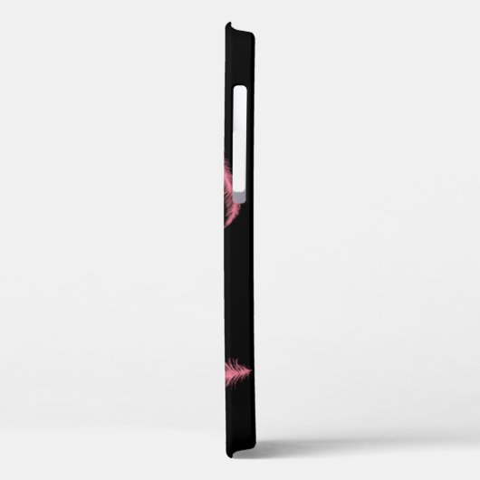 Roze veren op zwart Case-Mate iPhone case (Achterkant / Links)