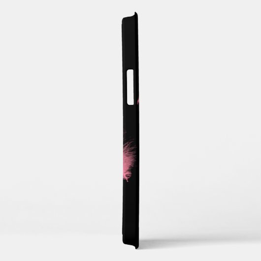 Roze veren op zwart Case-Mate iPhone case (Achterkant / Rechts)