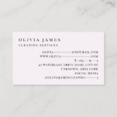 Roze veren schoonmaak Diensten Huishoudster Visitekaartje (Achterkant)