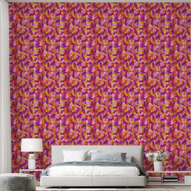 Roze verf Abstract Patroon Behang (Slaapkamer)