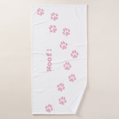 Roze verf afdrukken bevestigen de persoonlijke naa badhanddoek (Badhanddoek)