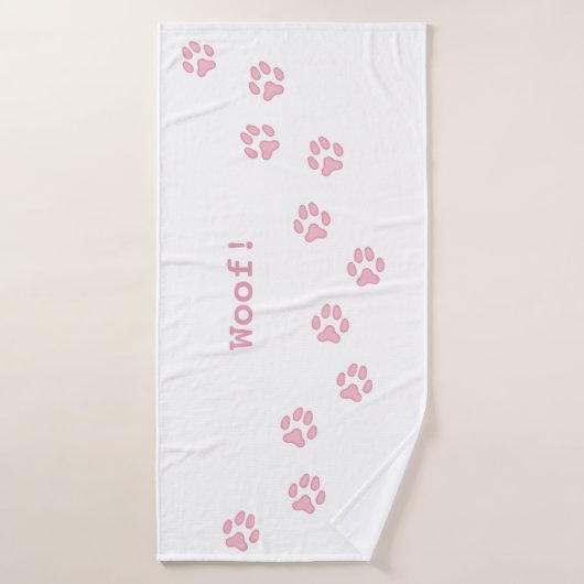 Roze verf afdrukken bevestigen de persoonlijke naa badhanddoek (Badhanddoek)