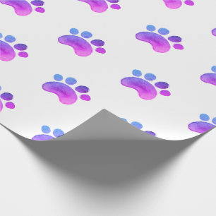 Roze verf drukinkt Kat Dog Dierenvoetafdruk Cadeaupapier