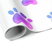 Roze verf drukinkt Kat Dog Dierenvoetafdruk Cadeaupapier (Rol Hoek)