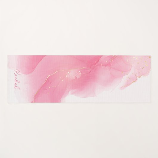 Roze Verf en Glitter Patroon Gepersonaliseerd Yogamat (Voorkant (horizontaal))