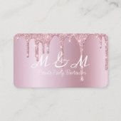 Roze Verf Glitter Druppelt Vloeibare Gradient Visitekaartje (Voorkant)