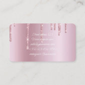 Roze Verf Glitter Druppelt Vloeibare Gradient Visitekaartje (Achterkant)