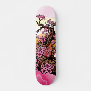 Roze verf golf Kersenbloesem Zonsondergang Japans Persoonlijk Skateboard