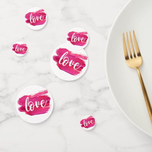 Roze verf Love citeert abstracte moderne Confetti (Groep)