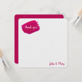 Roze Verf Smear Dank je Kaart (Voorkant / Achterkant in situ)