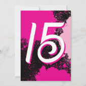 Roze verf Splatter Foto 15e verjaardag uitnodiging (Achterkant)