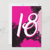 Roze verf Splatter Foto 18e verjaardag uitnodiging (Achterkant)