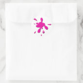 Roze verf splodge ronde sticker (Tas)