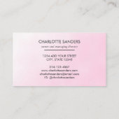 Roze verfgradiënt glitter dripping visitekaartje (Achterkant)