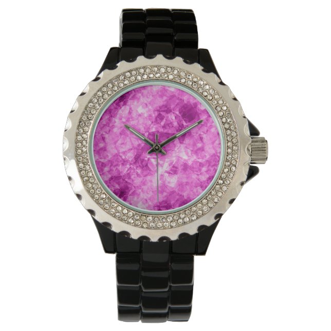 Roze verfijnde textuur horloge (Voorkant)
