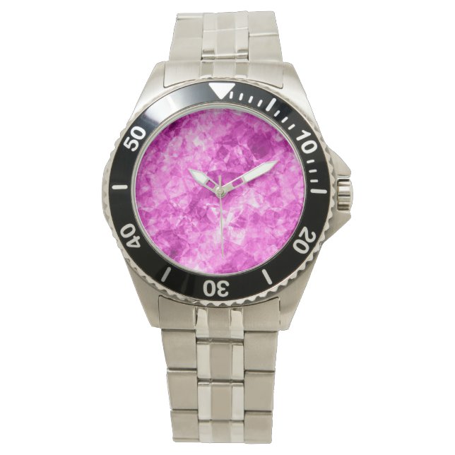 Roze verfijnde textuur horloge (Voorkant)