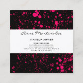 Roze verfplaat op Visitekaartje met een zwart vier (Achterkant)