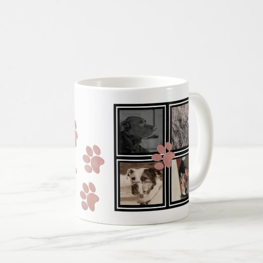Roze verfprinters | Instagram Pet Photo Collage Koffiemok (Voorkant rechts)