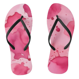 Roze verfspat-sandalen teenslippers