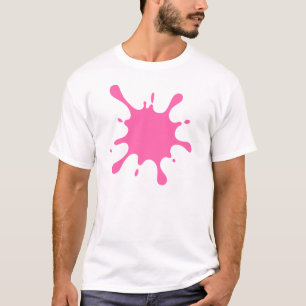 Roze verfspat T-shirt   Artistiek Abstract 