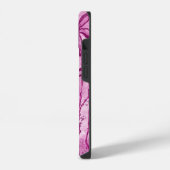 Roze verfspatten & lelies iPhone hoesje (Linkerkant)