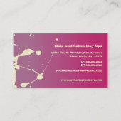Roze verfsplaatstcosmetoloog visitekaartje (Achterkant)