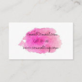 roze verfsplash-visitekaartje visitekaartje (Achterkant)