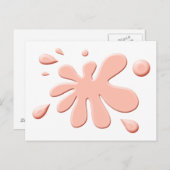 Roze verfsplodge briefkaart (Voorkant / Achterkant)