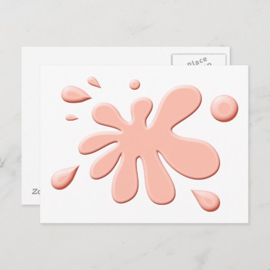 Roze verfsplodge briefkaart (Voorkant / Achterkant)