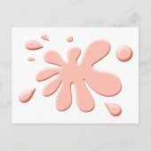 Roze verfsplodge briefkaart (Voorkant)