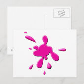Roze verfsplodge briefkaart (Voorkant / Achterkant)