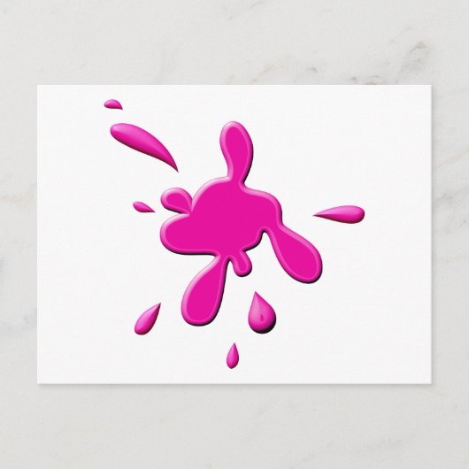 Roze verfsplodge briefkaart (Voorkant)
