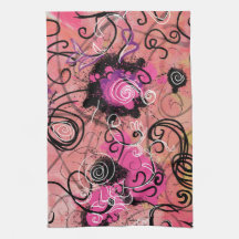Roze verfvlek Abstracte moderne Floral