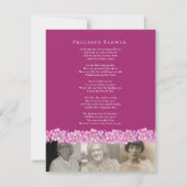 Roze vergeet-me-niet bloemen foto gedicht begrafen notitiekaartje (Achterkant)