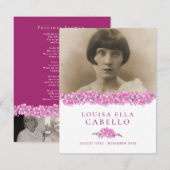 Roze vergeet-me-niet bloemen foto gedicht begrafen notitiekaartje (Voorkant / Achterkant)