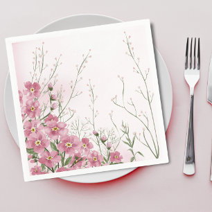 Roze Vergeet me niet Floral Spring Baby shower Servet