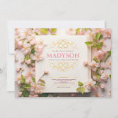  Roze Verhaal Boek Hoesje Bat Mitzvah Party Kaart (Voorkant)