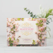  Roze Verhaal Boek Hoesje Bat Mitzvah Party Kaart (Staand voorkant)