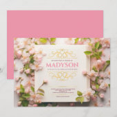  Roze Verhaal Boek Hoesje Bat Mitzvah Party Kaart (Voorkant / Achterkant)