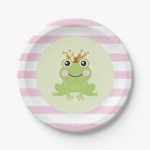 Roze verhalenboek Fairy Tale Frog Prince Baby show Papieren Bordje