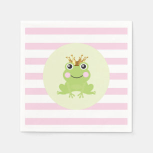 Roze verhalenboek Fairy Tale Frog Prince Baby show Servet