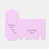 Roze verjaardag bedankdoosjes (Uitgevouwen)