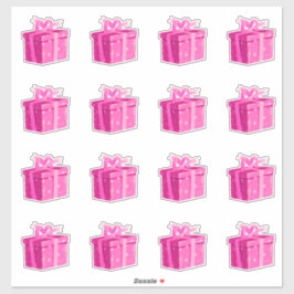 Roze Verjaardag Cadeau Stickers Princess Surprise