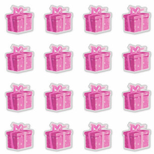 Roze Verjaardag Cadeau Stickers Princess Surprise